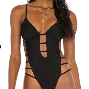 NWT REVOLVE Black Cutout One-Piece Swimsuit
